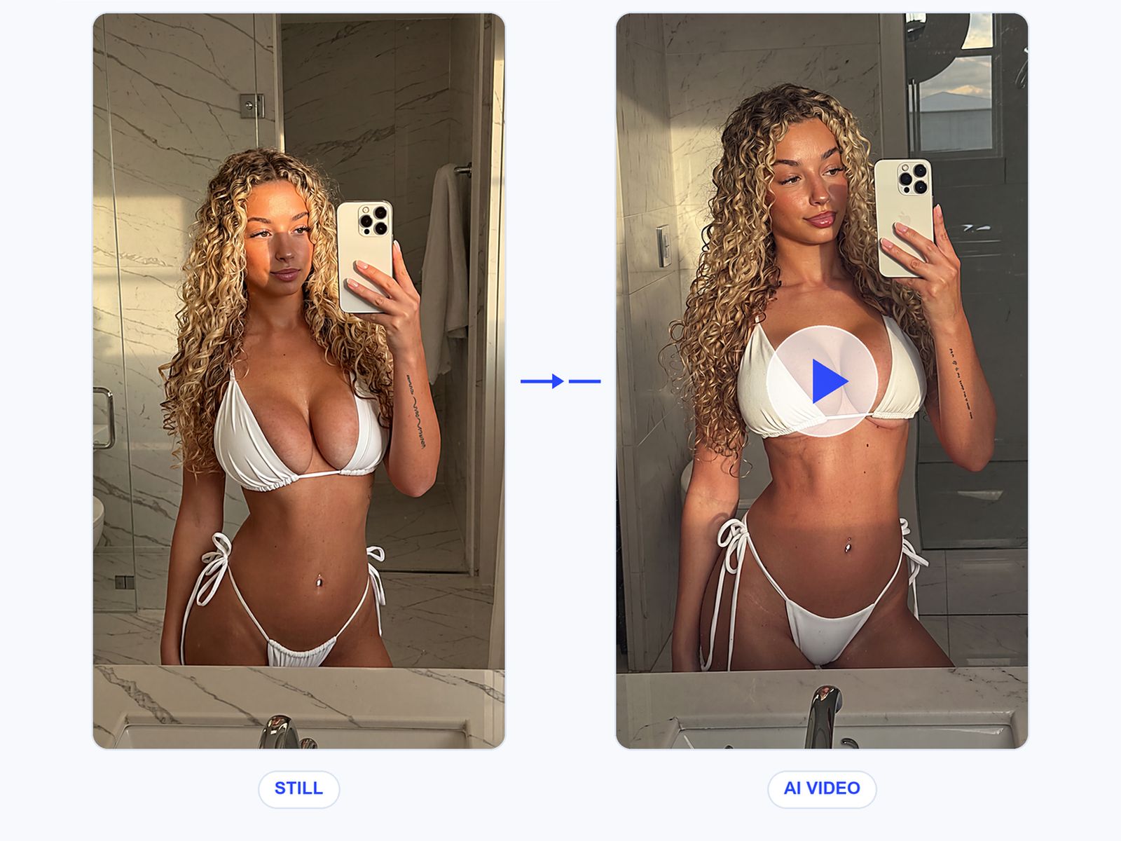 A creator still turned into an AI-assisted video