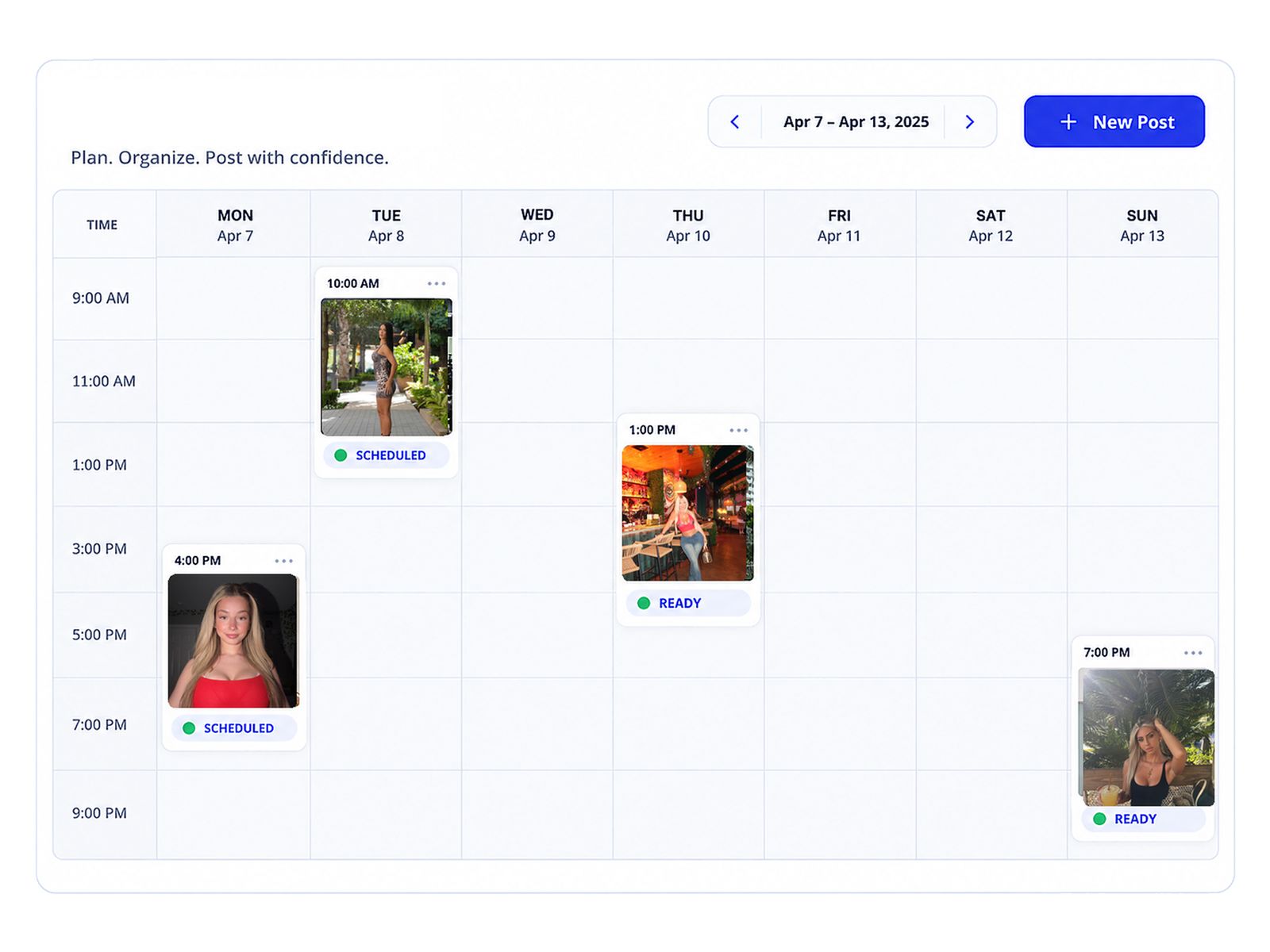A week of posts on the posting calendar
